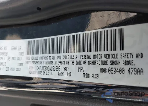 2016 Jeep Cherokee Limited z USA, uszkodzony, nr VIN 1C4PJMDBXGW151692